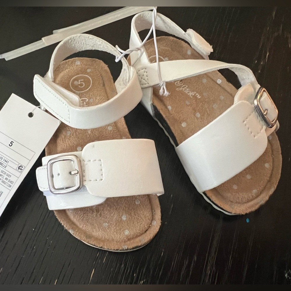Cat & Jack girls white sandals NWT